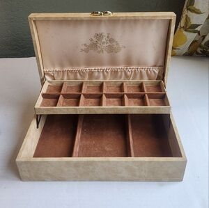 MELE Vintage-Antique 2 Tier Velvet/Satin Lined Jewelry Box